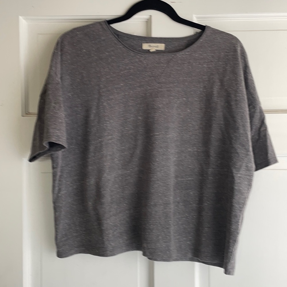 Madewell Gray Crop Tee